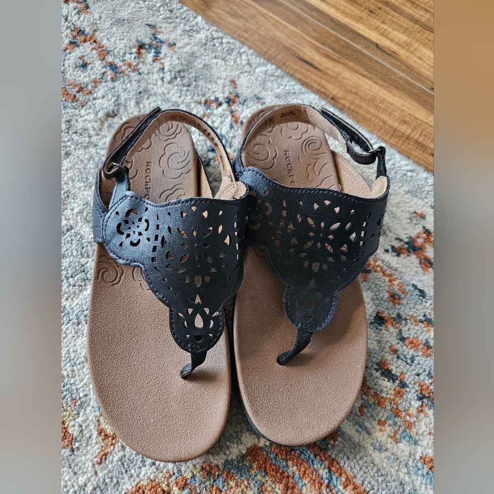 Rockport Black and Tan Women's Sandals